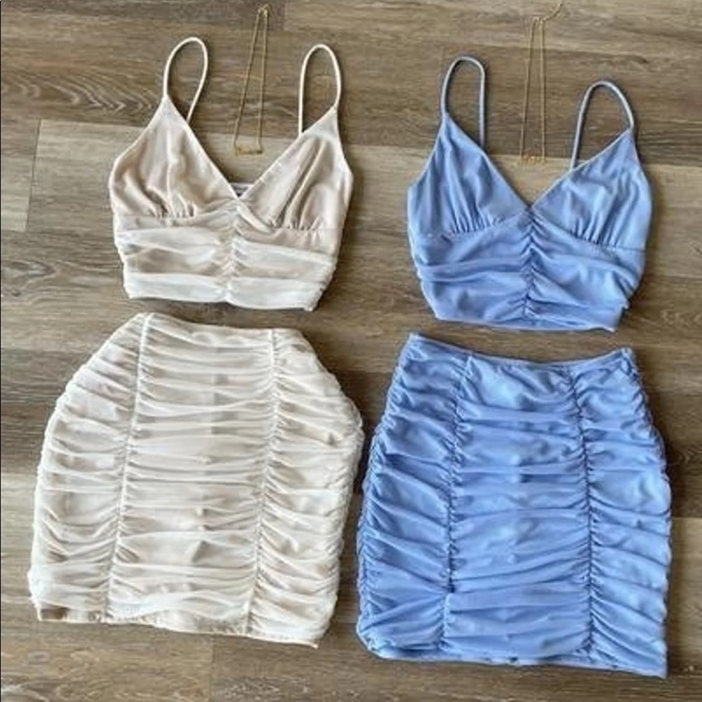 Baddieville skirt set in white only